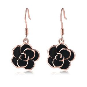 women’s fashion earrings camellia rose gold